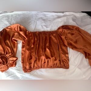 Orange Off the Shoulder Top